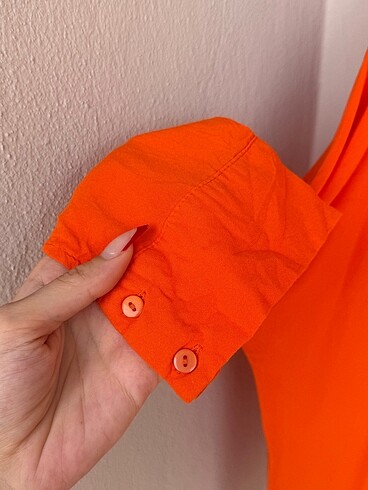 s Beden Turuncu Oversize gömlek