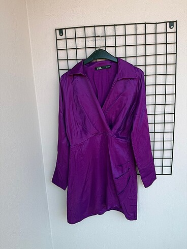 Zara saten elbise