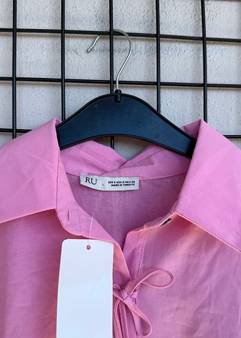 Düğmeli Pembe Mini Gömlek - Görsel 2