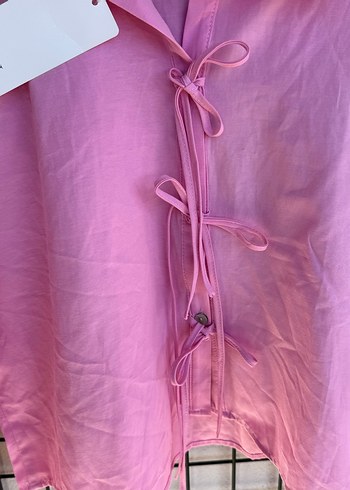 Düğmeli Pembe Mini Gömlek - Görsel 4