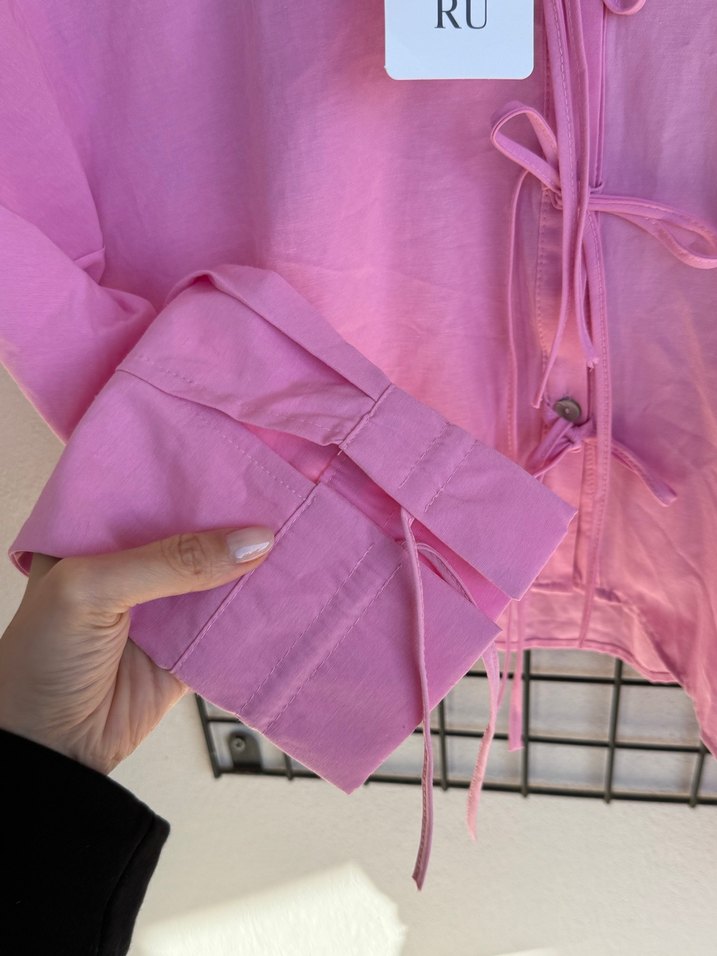 Düğmeli Pembe Mini Gömlek - Görsel 3