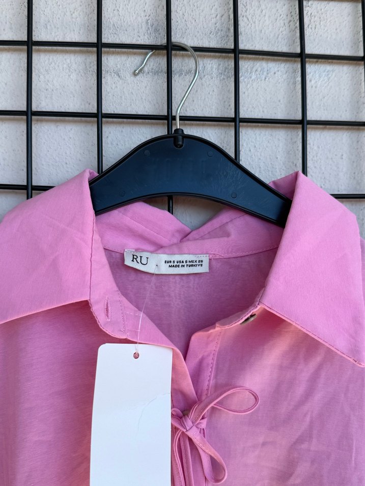 Düğmeli Pembe Mini Gömlek - Görsel 2