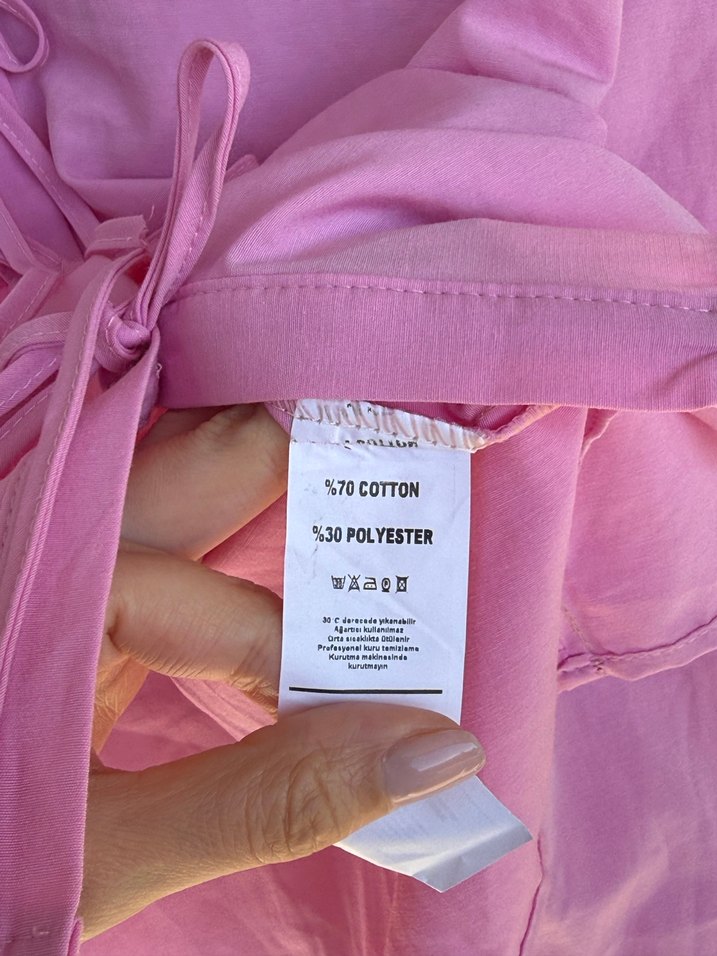 Düğmeli Pembe Mini Gömlek - Görsel 5