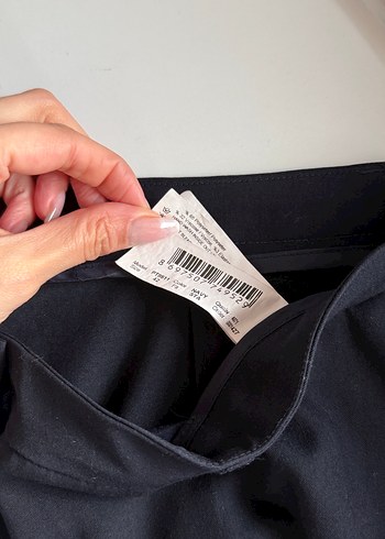 Lacivert Midi Kumaş Kadın Pantolon - Görsel 5