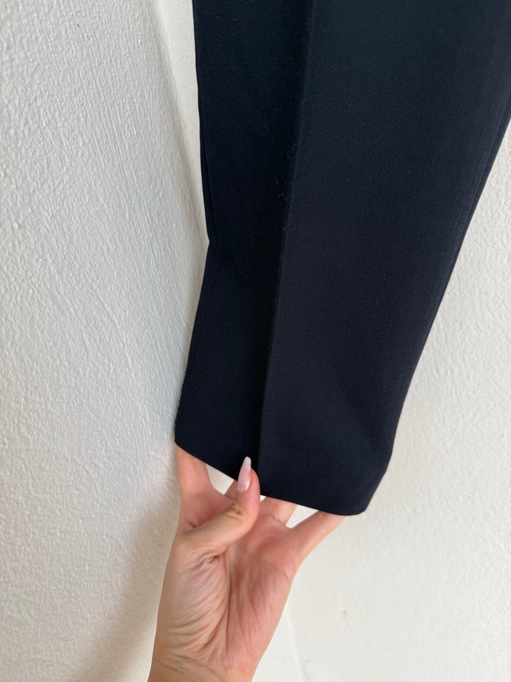 Lacivert Midi Kumaş Kadın Pantolon - Görsel 3