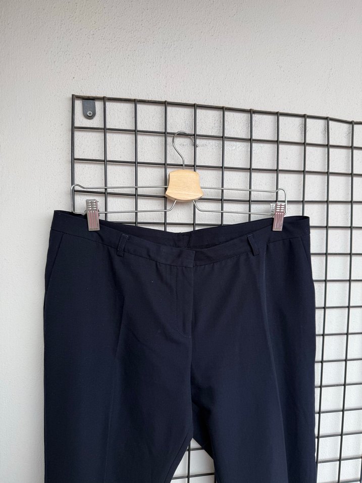 Lacivert Midi Kumaş Kadın Pantolon - Görsel 2