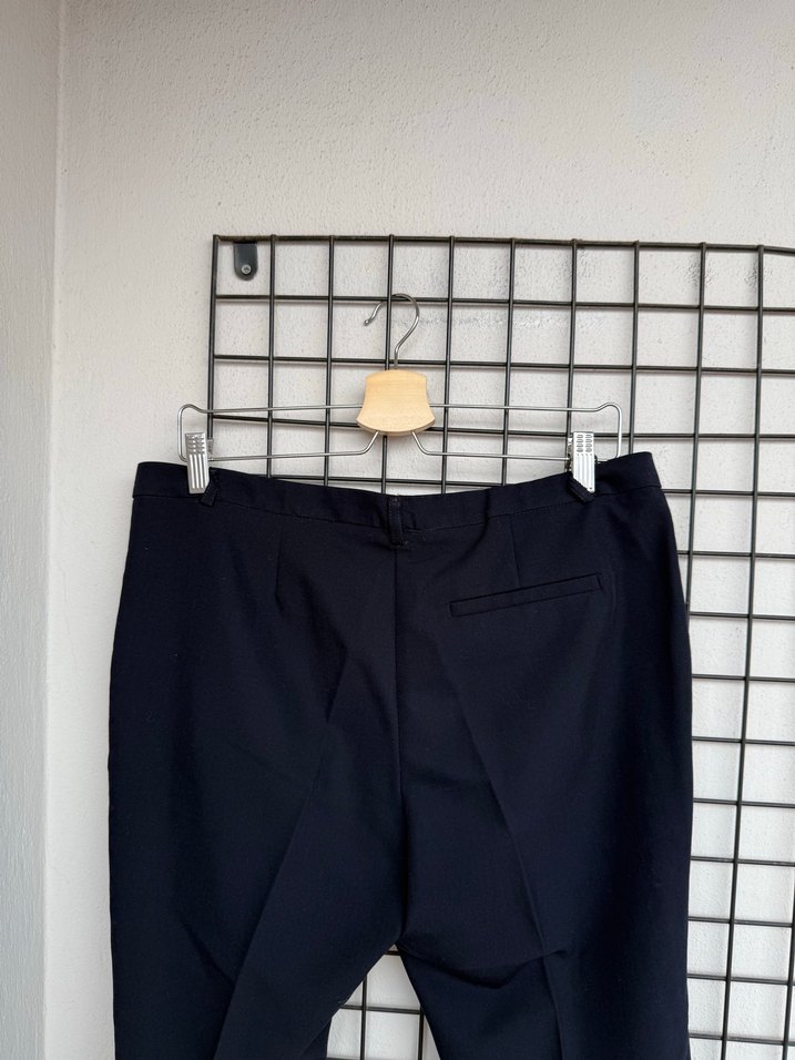 Lacivert Midi Kumaş Kadın Pantolon - Görsel 4