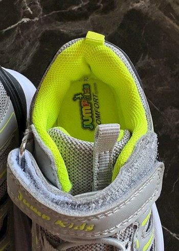 25 Beden Sarı Gri Erkek Çocuk Spor Ayakkabı Velcro