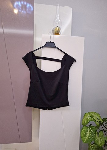 Siyah Straplez Mini Crop Top