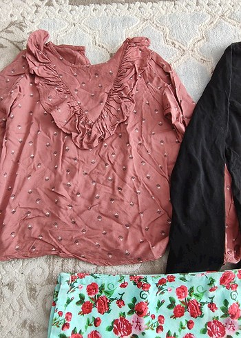 Çiçek Desenli Pamuklu Kız gömlek - Görsel 2