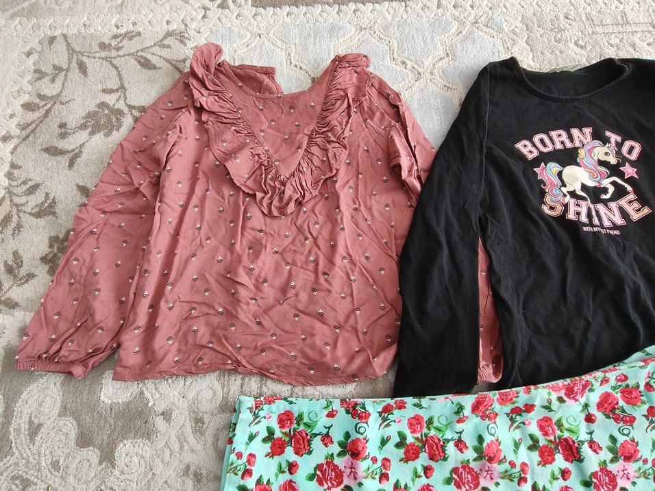 Çiçek Desenli Pamuklu Kız gömlek - Görsel 2