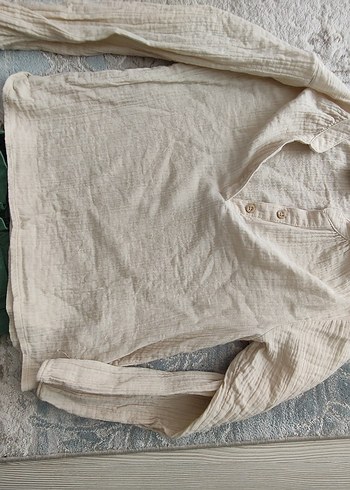 kız Çocuk Yeşil Rahat Kesim Keten Pantolon - Görsel 3