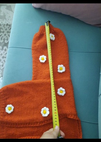 Kızlar için Nakışlı Bohem Kiremit renkHırka - Görsel 5