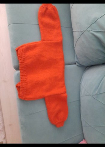 Kızlar için Nakışlı Bohem Kiremit renkHırka - Görsel 7