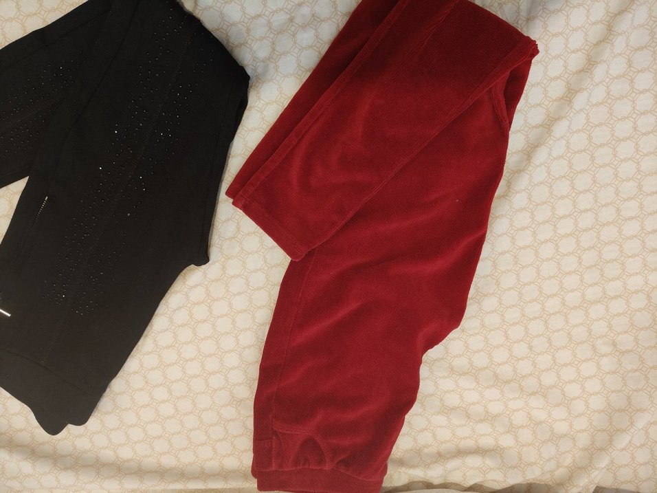 Kız Çocuk Kırmızı Dar Kesim Eşofman Altı - Görsel 3