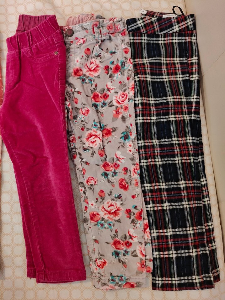 Kız Çocuk Pembe Bohem Düğmeli Pantolon - Görsel 2