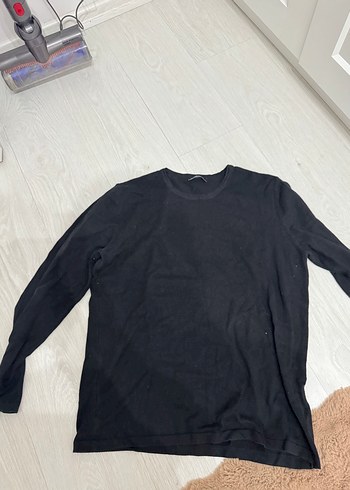 Erkek Siyah Uzun Kollu Keten Tişört