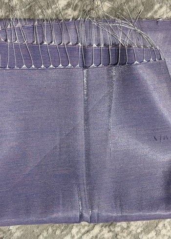 Armine İnce Metal Detayli Lila El Cantasi