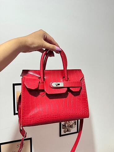 Kırmızı hermes model çanta