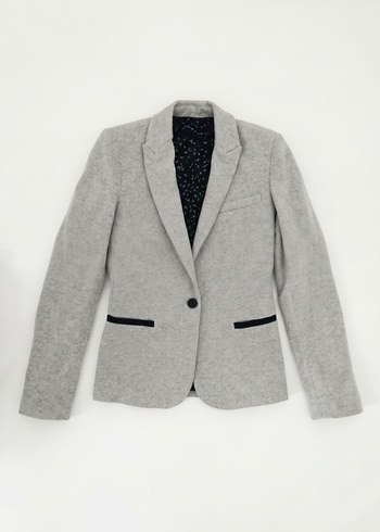 Zara Gri Tek Dugmeli Blazer Ceket