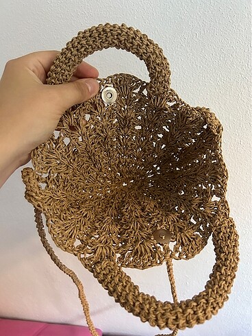  Beden camel Renk Midye Boncuklu Çanta