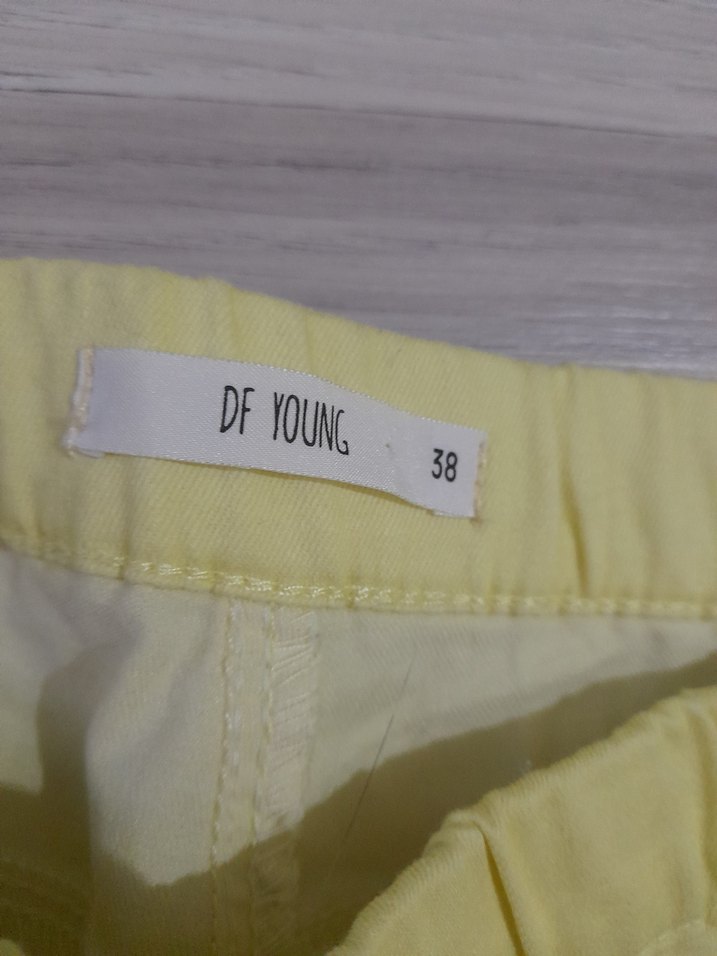 Sarı Midi Kadın Kumaş Pantolon - Görsel 2