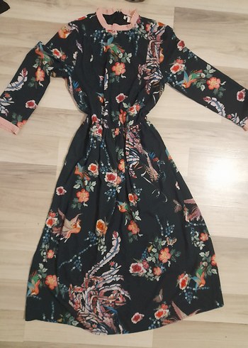 Çiçek Desenli Bohem Uzun Elbise - Görsel 2