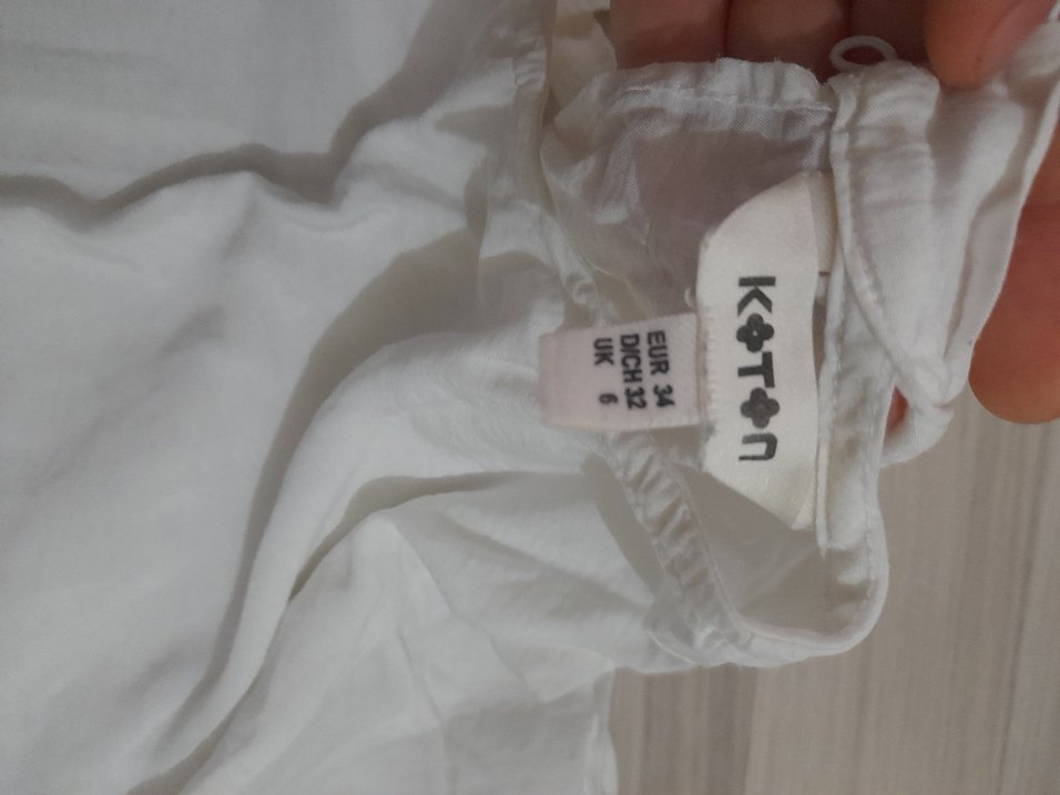 Kadın Beyaz Kısa Kollu Keten Gömlek - Görsel 2