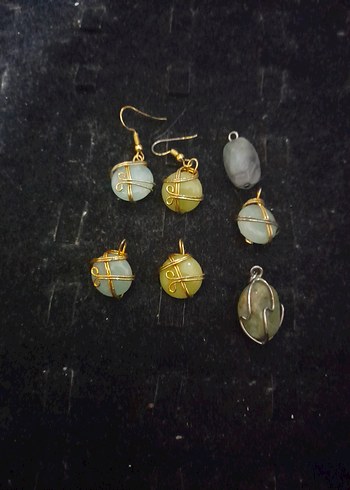 fairycore doğal taş küpe ve kolye uçları - Görsel 2