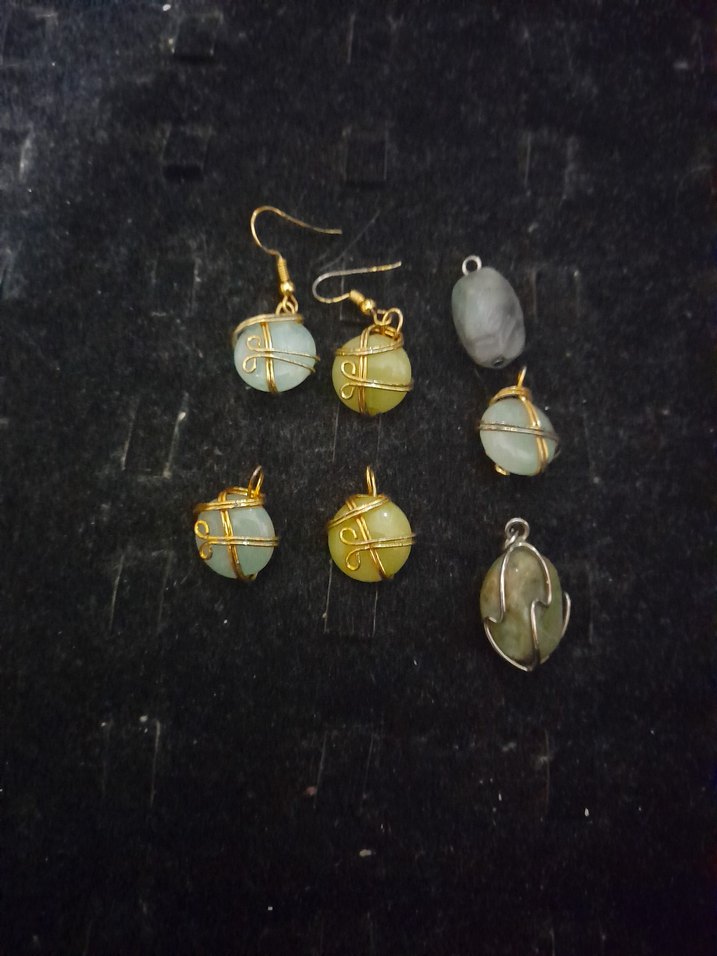 fairycore doğal taş küpe ve kolye uçları - Görsel 2