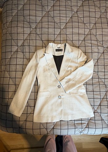 Chima Ekru İnce Dokulu Kadin Blazer Ceket