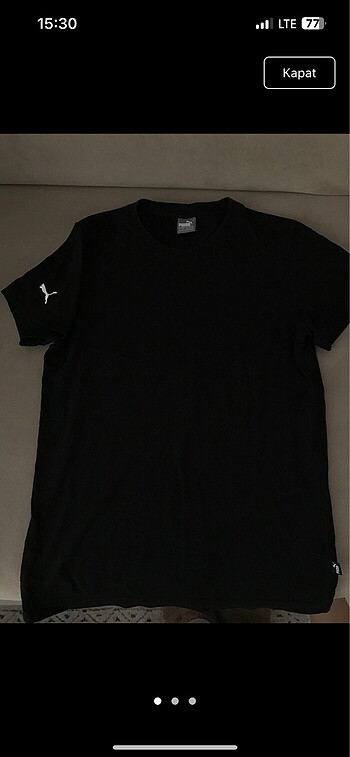 11-12 Yaş Beden siyah Renk Puma çocuk tişört