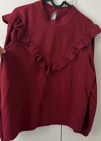 Trendyol & Milla Bordo Volanli Rahat Bluz