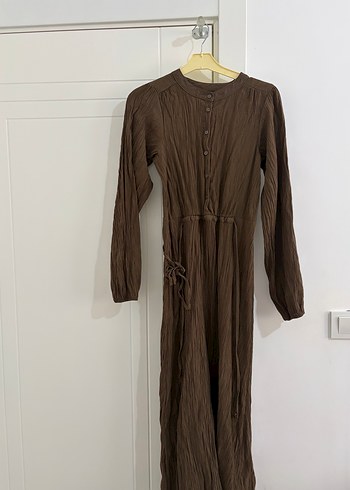 LC Waikiki Lcw Koyu Kahverengi Uzun Elbise