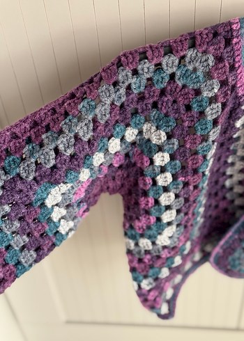 Bohem Çok Renkli Örgü Kadın Hırka - Görsel 3