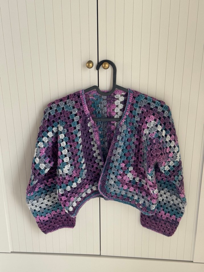 Bohem Çok Renkli Örgü Kadın Hırka - Görsel 2