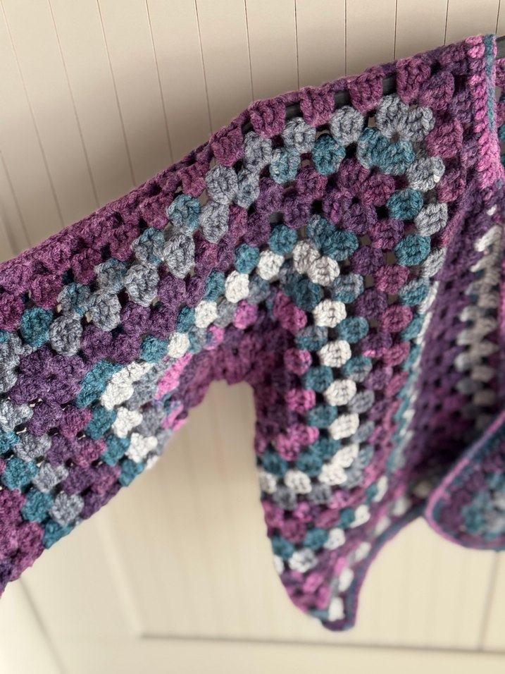 Bohem Çok Renkli Örgü Kadın Hırka - Görsel 3