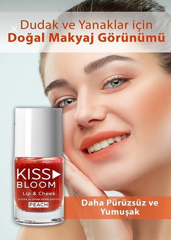 Kiss & Bloom Lip & Cheek Peach 11 ml - Görsel 2