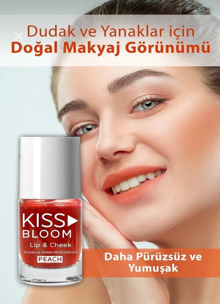 Kiss & Bloom Lip & Cheek Peach 11 ml - Görsel 2