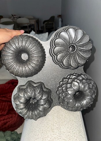 4'lü Gri Kek Kalıbı Seti - Görsel 4