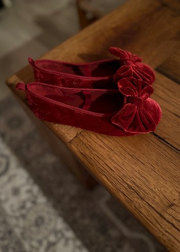 Kız Çocuk Kırmızı Pilili Babet - Görsel 2