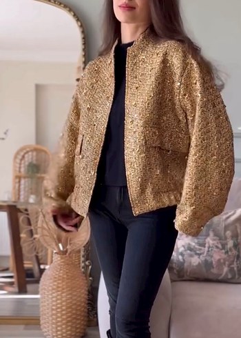 zara payetli kaban - Görsel 5