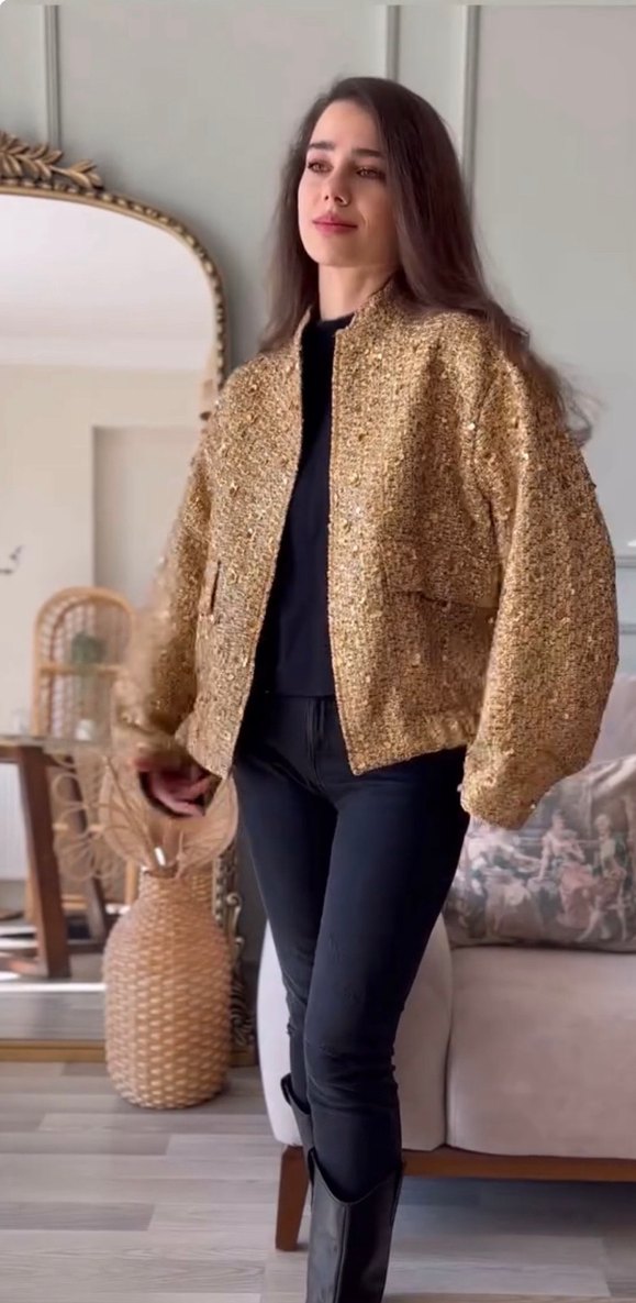 zara payetli kaban - Görsel 5