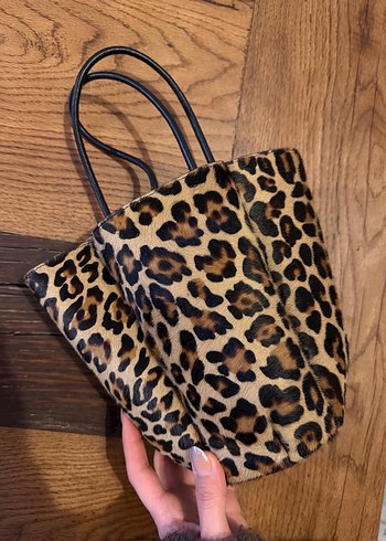 Leopar Desenli gerçek deri  zara Çanta - Görsel 2