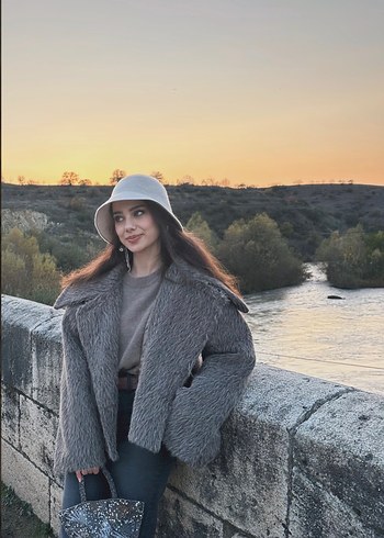 MAİ Kahverengi,tütlü Midi Kadın Kaban - Görsel 3