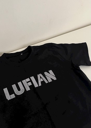 Lufian Siyah Bisiklet Yaka Tisort