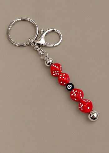 Accessorize  Kirmizi Zar Bilardo Topu Anahtarlik Charm