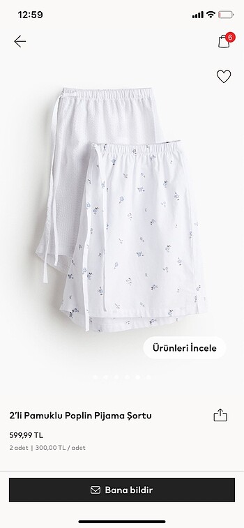 H&M H&M 2?li poplin pijama altı