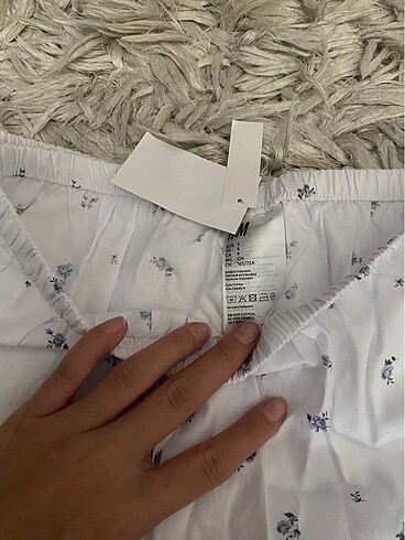 s Beden beyaz Renk H&M 2?li poplin pijama altı