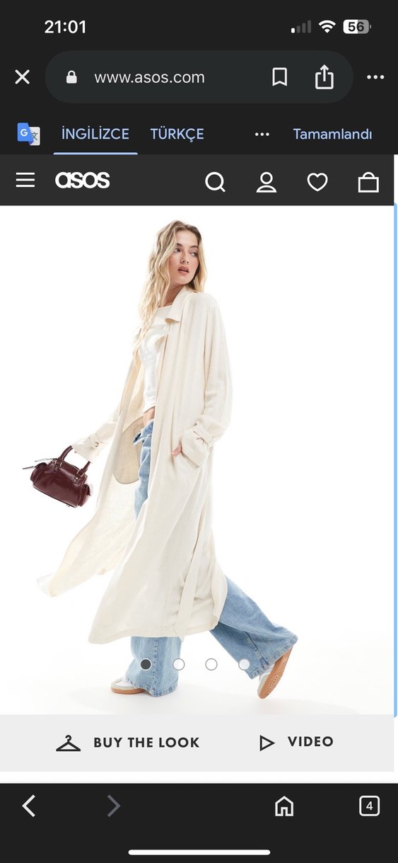 Stradıvarıus keten trençkot - Görsel 4